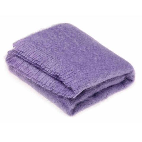 a lavender purple mohair throw blanket