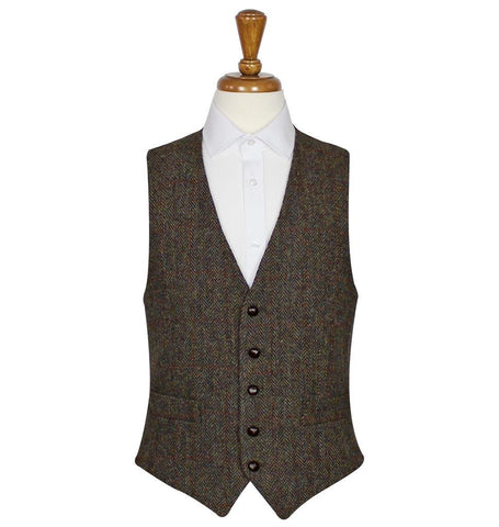 Brown Harris Tweed Vest / Waistcoat | Scottish Shop