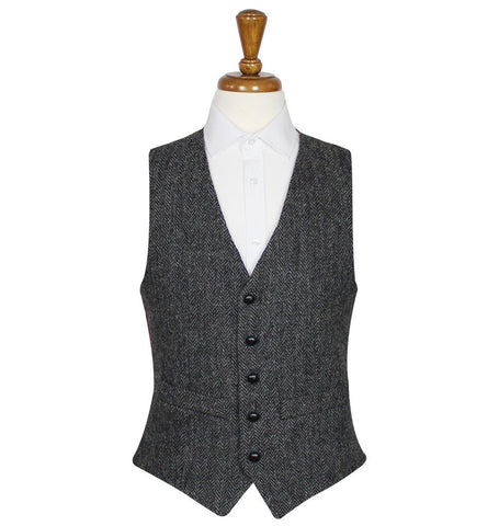 Charcoal Harris Tweed Vest / Waistcoat | Scottish Shop