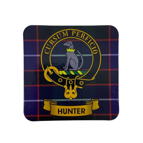 Hunter Clan Crest Cork Coaster Scottish Shop Macleods Scottish Shop