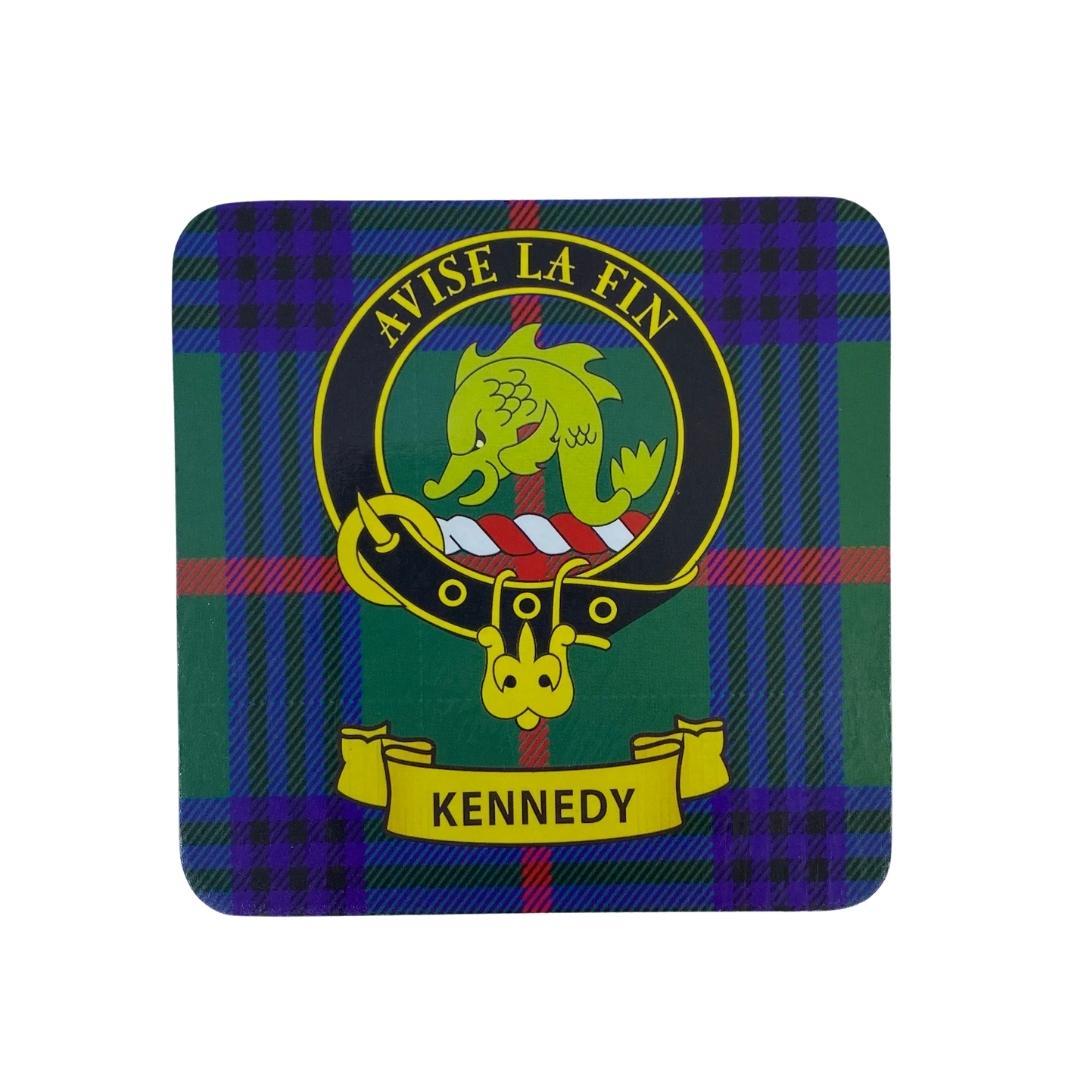 Kennedy Clan Crest Cork Coaster | Scottish Shop