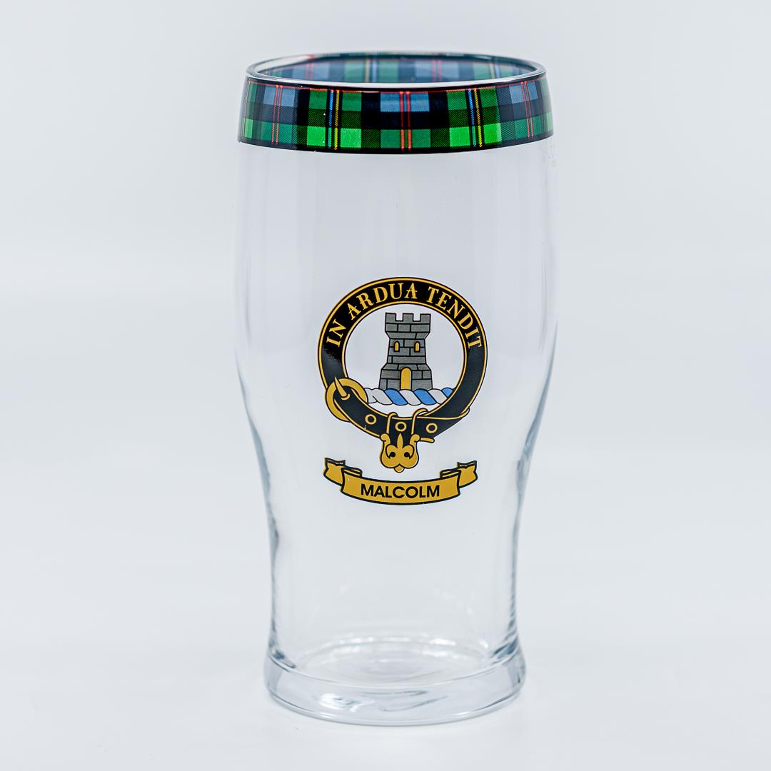 Malcolm Clan Crest Pint Glass