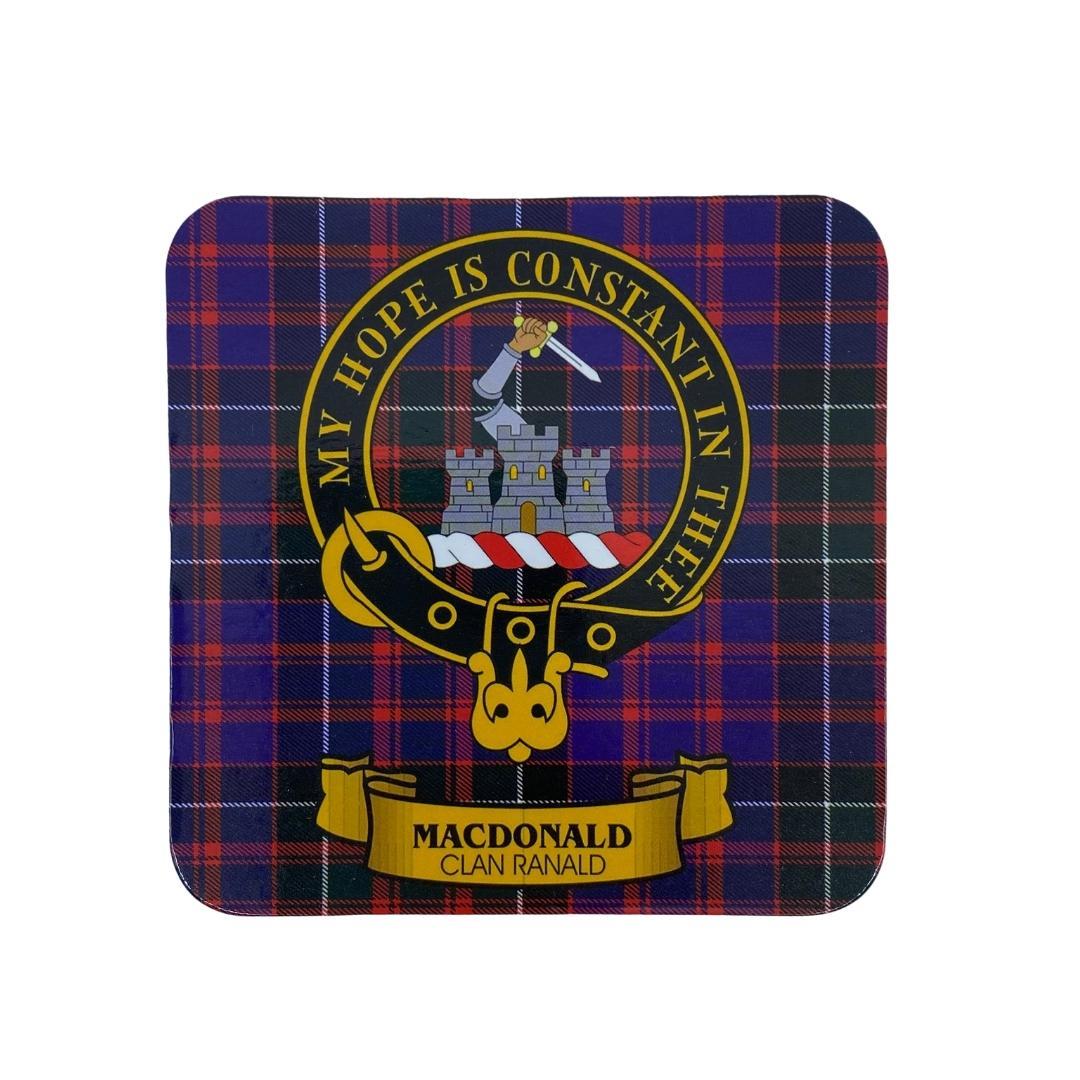 MacDonald Clan Crest Cork Coaster | Scottish Shop