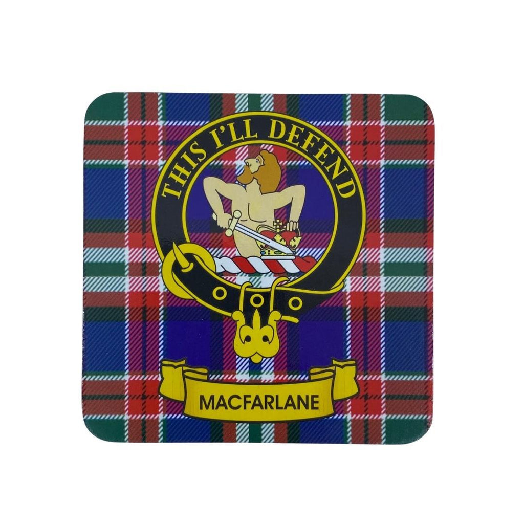 MacFarlane Clan Crest Cork Coaster | Scottish Shop