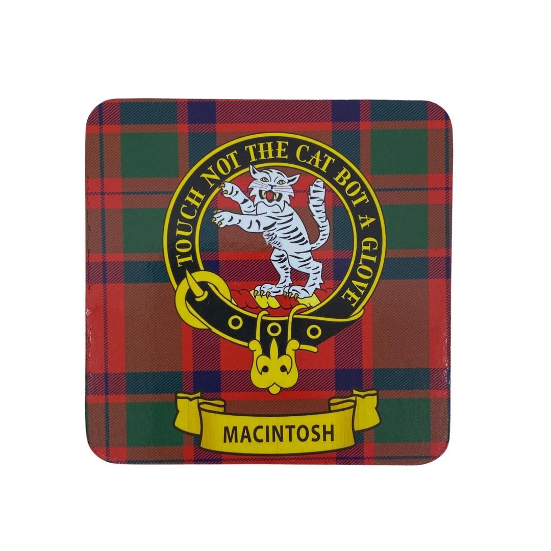 MacIntosh Clan Crest Cork Coaster | Scottish Shop