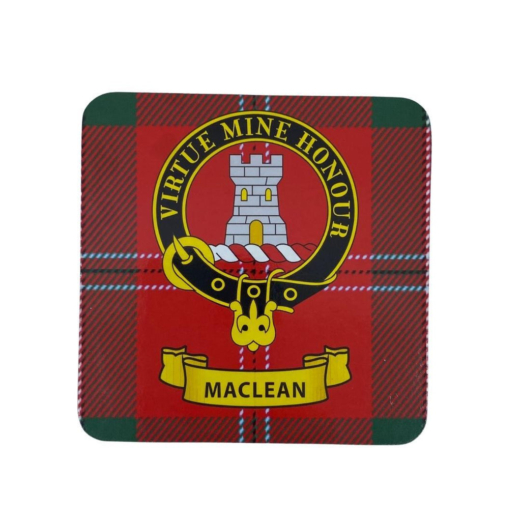 MacLean Clan Crest Cork Coaster | Scottish Shop