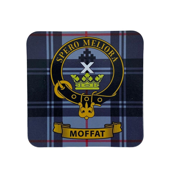 Moffat Clan Crest Cork Coaster Scottish Shop Macleods Scottish Shop