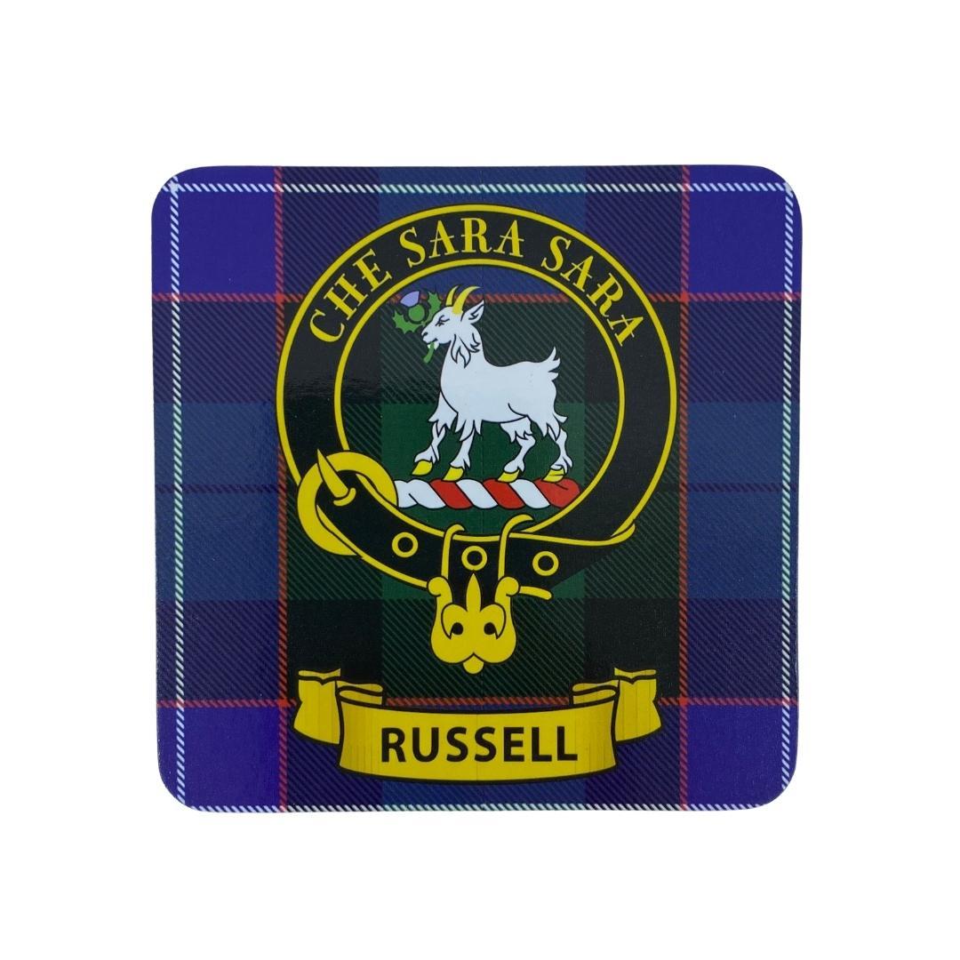 Russell Clan Crest Cork Coaster | Scottish Shop