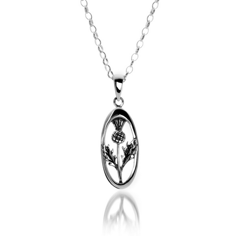 Sterling Silver Thistle Necklace | Scottish Shop