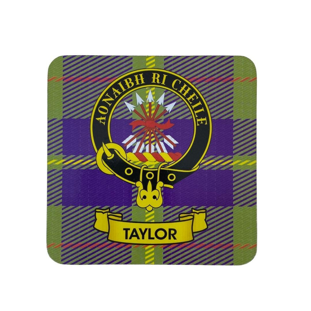 Taylor Clan Crest Cork Coaster | Scottish Shop