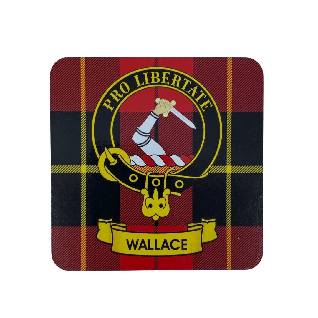 Wallace Clan Crest Cork Coaster | Scottish Shop